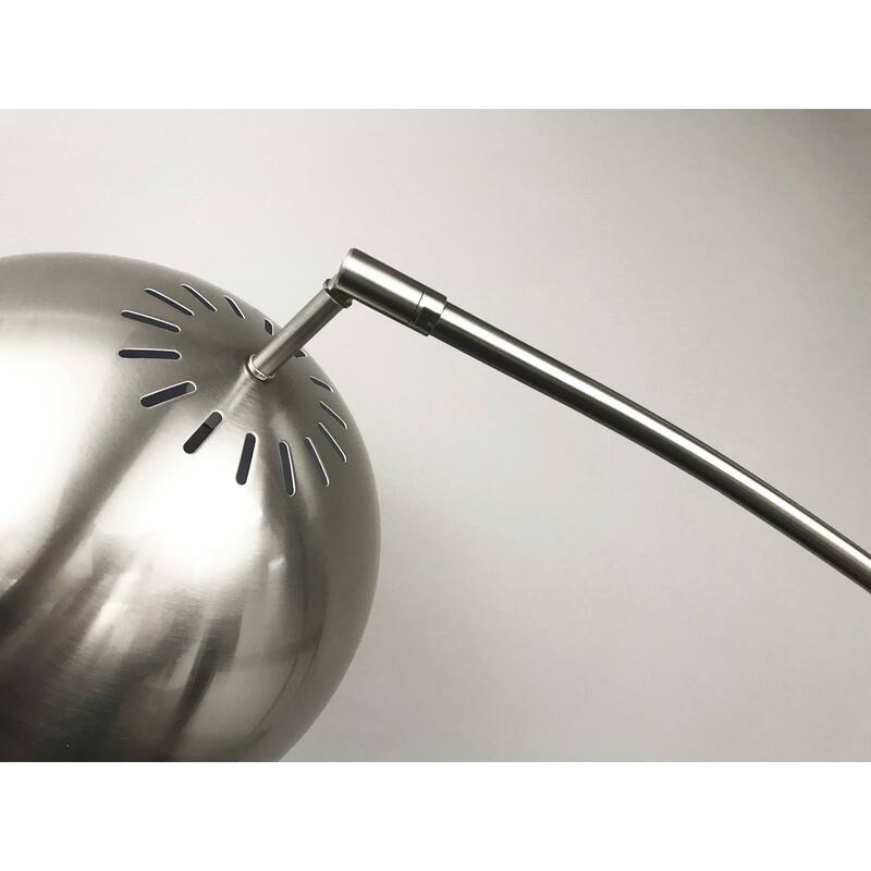 HomeRoots78" Steel Arc Floor Lamp With Silver Solid Color Bowl Shade - 12.5