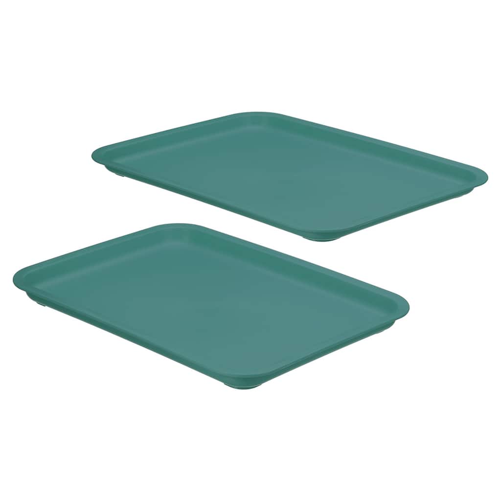 12x9" Fast Food Tray, 2 Pack Plastic Reusable Serving Tray Dark Blue - Dark Blue