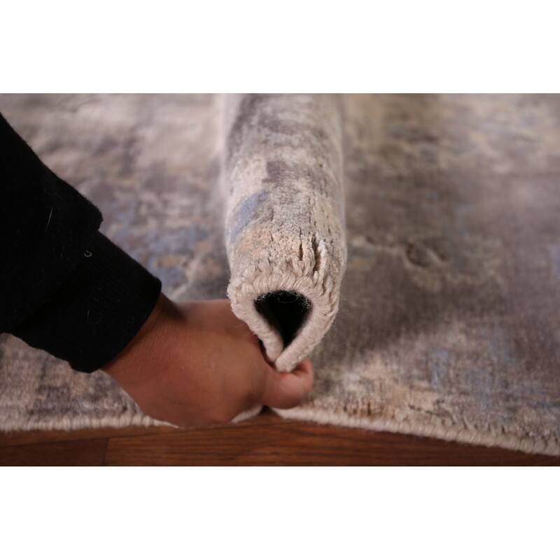 Contemporary Abstract Area Rug Handmade Oriental Wool Carpet - 5'3"x 7'6"