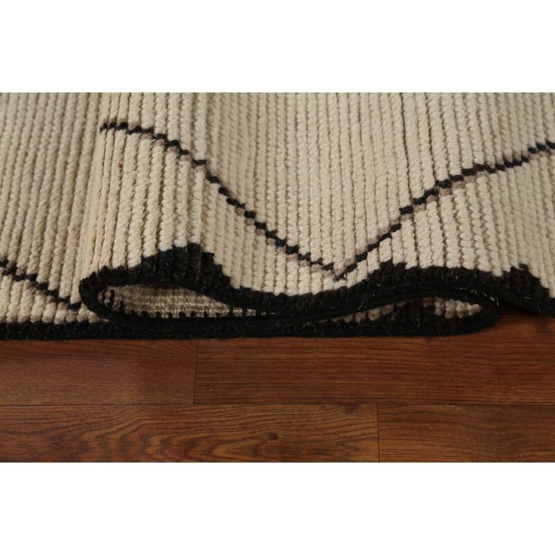 All-Over Trellis Moroccan Area Rug Handmade Wool Carpet - 8'10"x 12'2"
