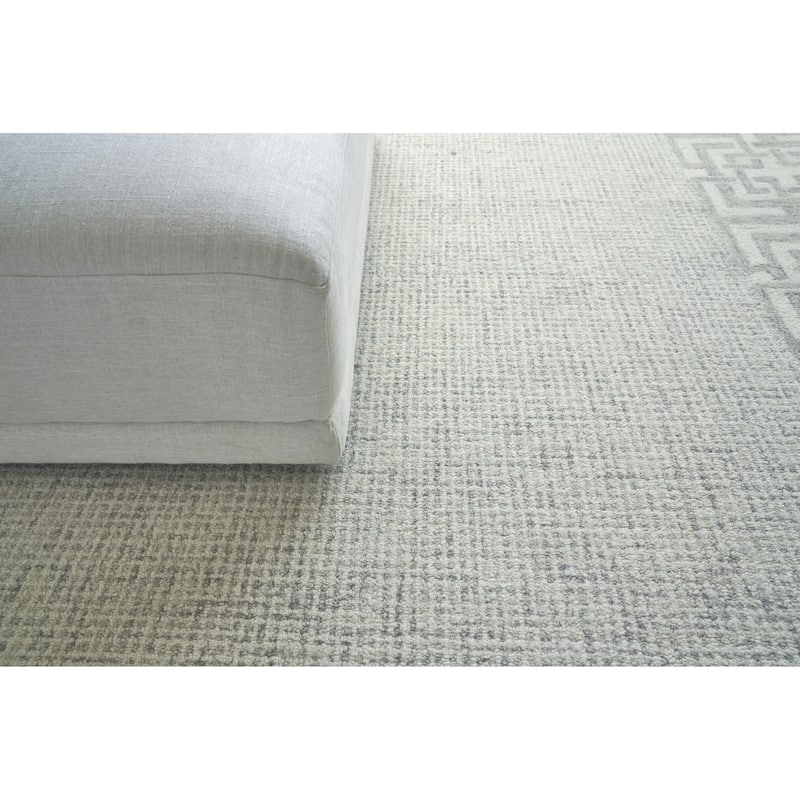 EXQUISITE RUGS Caprice Hand-tufted New Zealand Wool Silver/Ivory Area Rug.