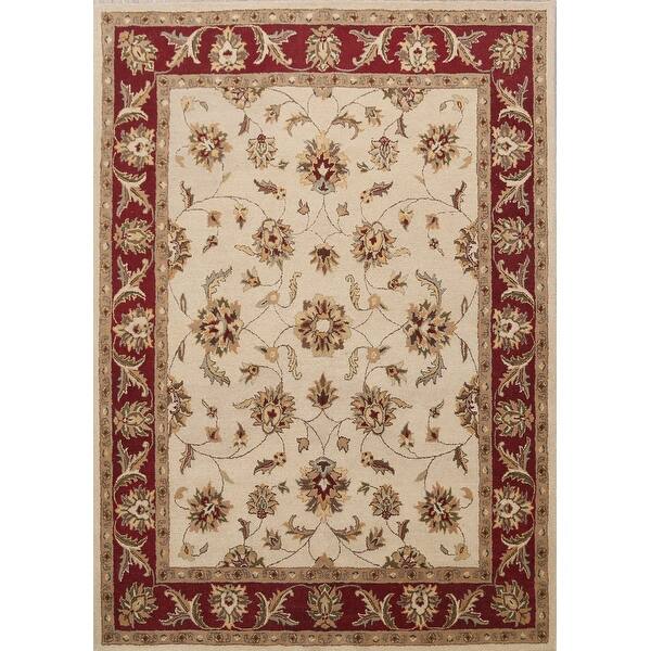 Shop Classic Floral Agra Oriental Area Rug Hand Tufted Dining Room Carpet 8 0 X 10 0 On Sale Overstock 31600652