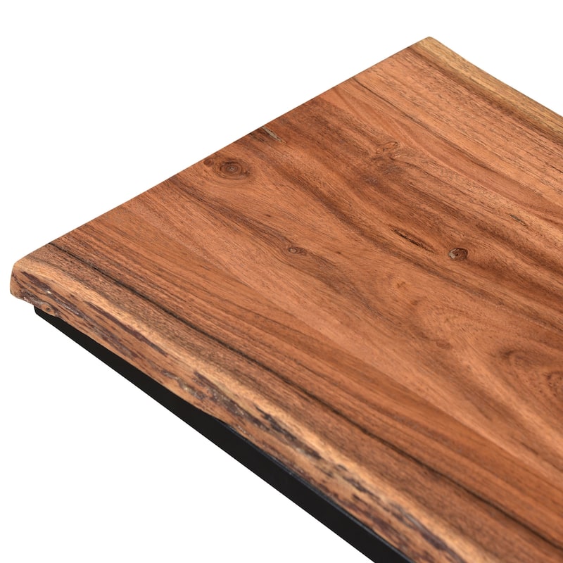 Rustic C-Frame Accent Table - 22" - Natural Brown and Black