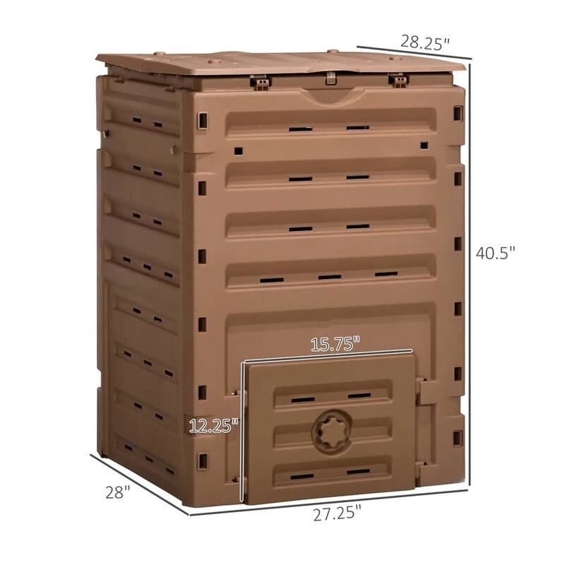 120 Gallon Outdoor Compost Bin Garden Tumbler Large Capacity with 80 Air Vents BPA-Free Easy Assembly Brown