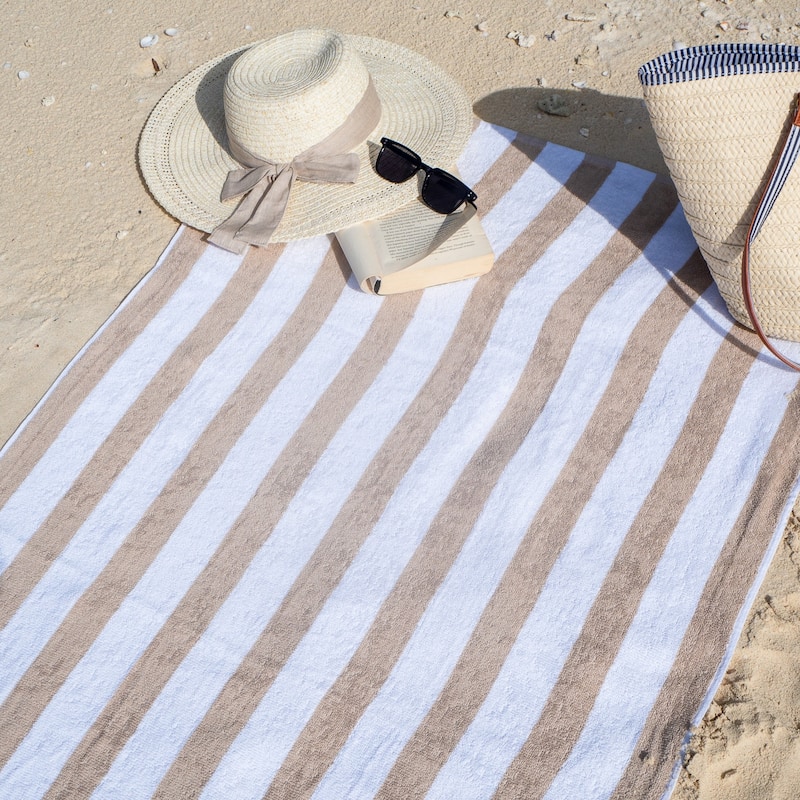 Arkwright Cali Cabana 4-Piece Striped Cotton Beach Towel Set - 30x60