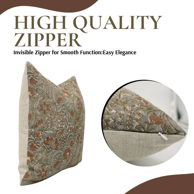 Thick Linen Handmade Pilow Cover- Kundanvan