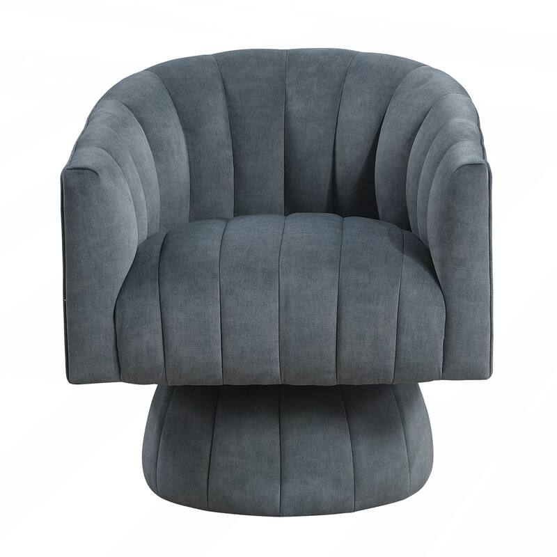 1pc Comfortable Barrel Back Swivel Chair