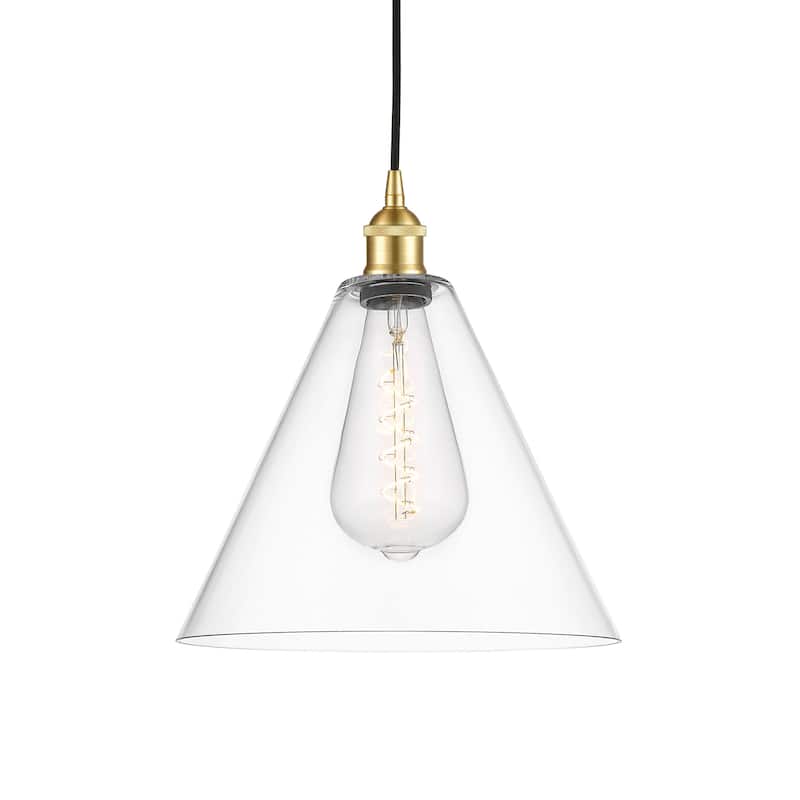 Innovations Lighting 616-1P-14-12 Berkshire Pendant Berkshire 12" Wide - Satin Gold / Clear