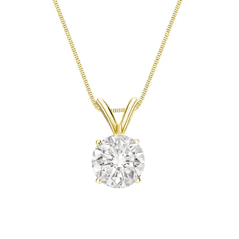 Auriya 18k Gold 1/2 to 1 1/4ct TDW Certified Clarity-enhanced Diamond Necklace (H-I, I1-I2 or I2-I3)