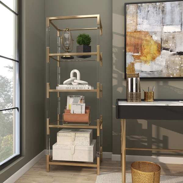 5 tier glass shelving unit discount