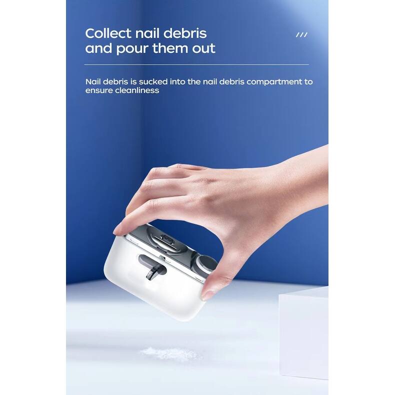 Electric Cordless Polishing Nail Clipper for Dead Skin Removal Nail - White