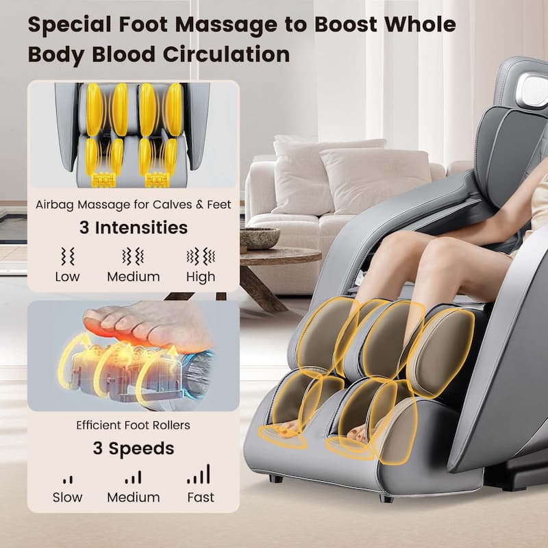 Comfort Full Body Massage Chair with Voice Control Heat Foot Roller