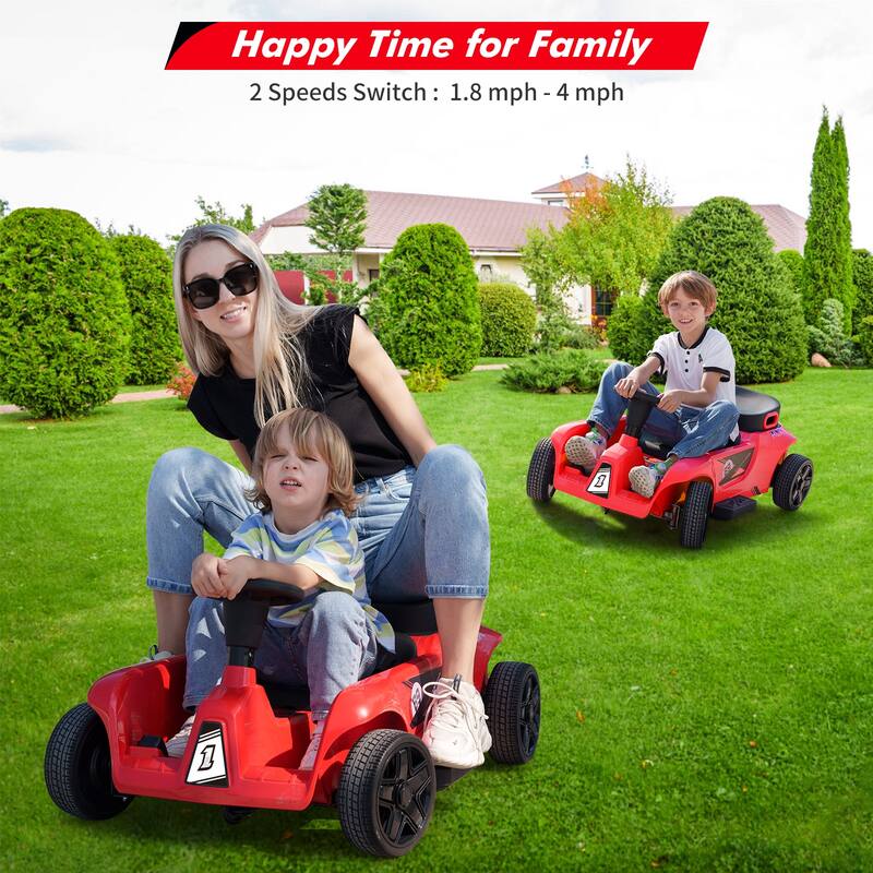 24V 2 Seater Electric Ride-On Toy, Dual Driver Modes for Kids Best Gift