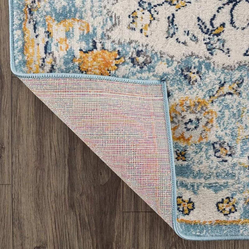 Tigris Pasha Oriental Medallion Bohemian Vintage Distressed Area Rug