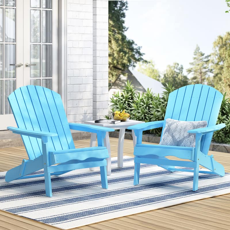 Hanlee Outdoor Rustic Acacia Wood Folding Adirondack Chair (Set of 2) by Christopher Knight Home - Teal