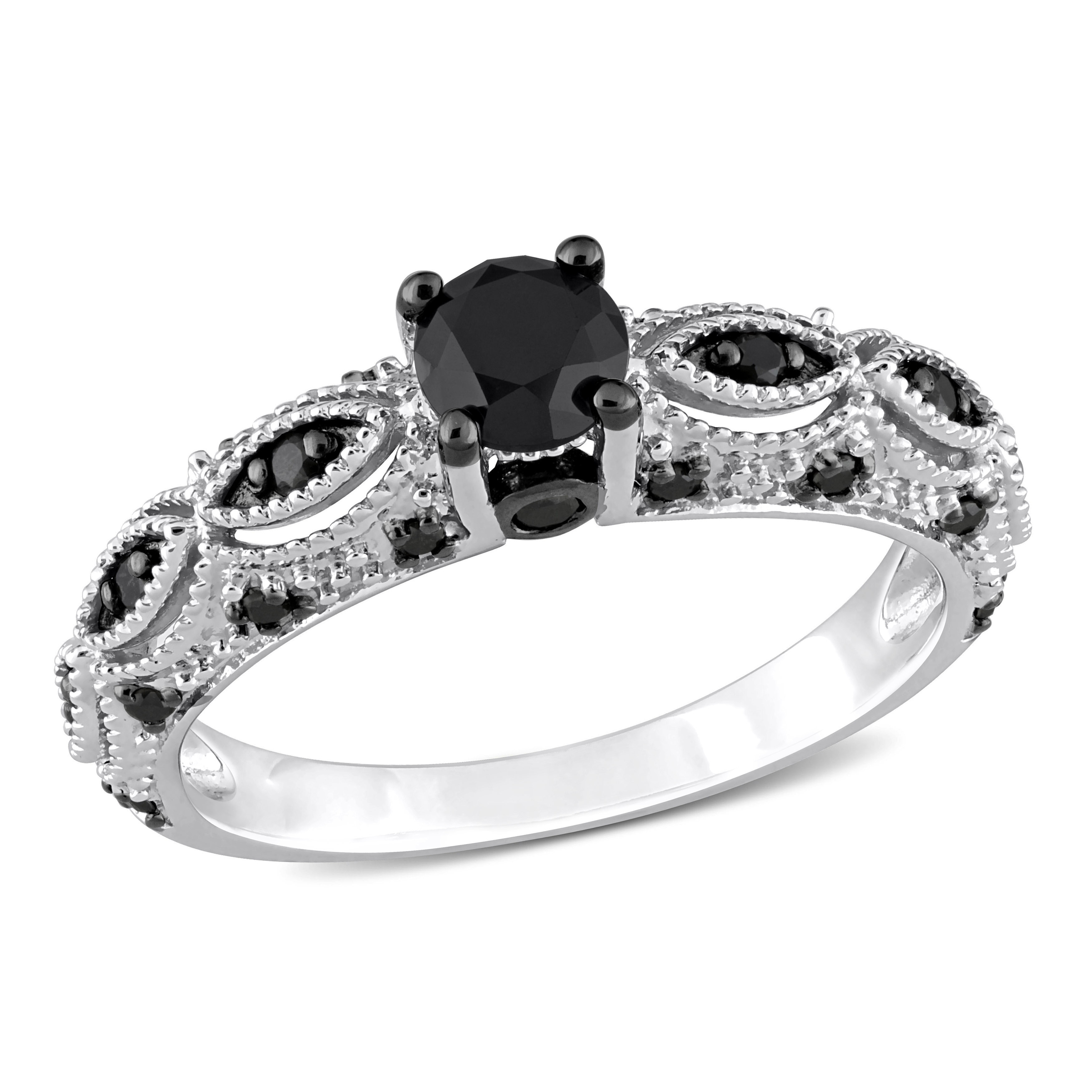 Miadora 5 8ct TW Black Diamond Engagement Ring in 10k White Gold Bed Bath Beyond 41288982
