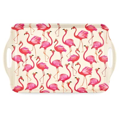 Pimpernel Sara Miller London Flamingo Large Handled Tray - 19.24" x 11.5"