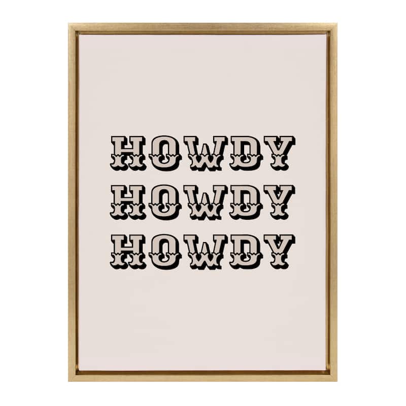 Kate and Laurel Sylvie Howdy Western Framed Canvas by Honey Island Studio