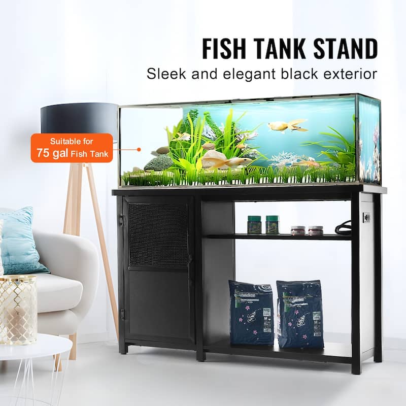 Aquarium Stand Reptile Tank Stand with Storage, Cabinet and Hardware Kit