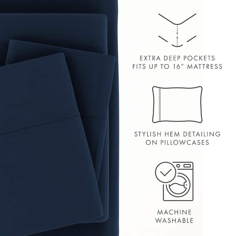 Becky Cameron Ultra-Soft Deep Pocket 4 Piece Bed Sheet Set