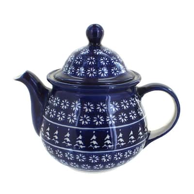 Blue Rose Polish Pottery 943 Zaklady Large Teapot