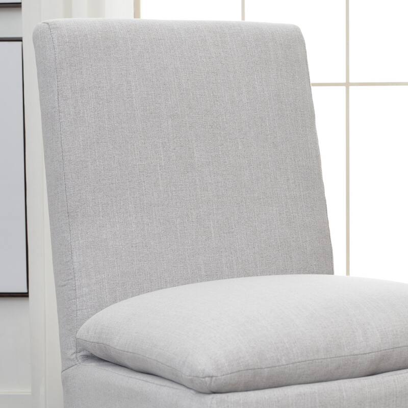 KINWELL 21"W Performance Fabric Dining Chair with Casters (Set of 4)