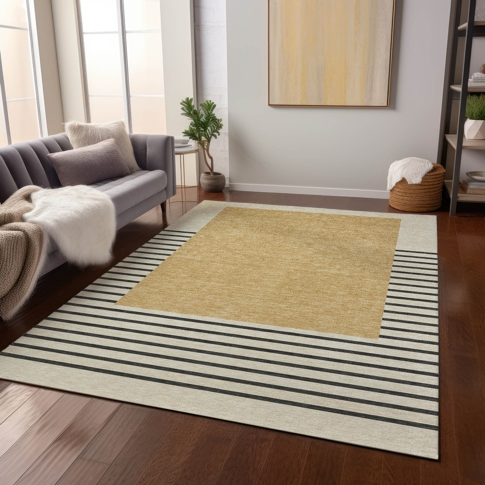 Machine Washable Indoor/ Outdoor Modern Deco Chantille Rug