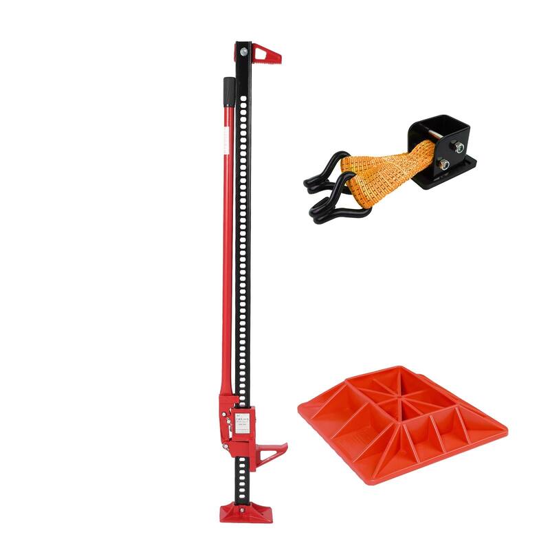 Farm Jack with Base & Hook, 7000 lbs Capacity, Heavy-Duty High Lift Jack for Off-Road, Tractor, Truck, and SUV Lifting - 60" w/ Hook+Base