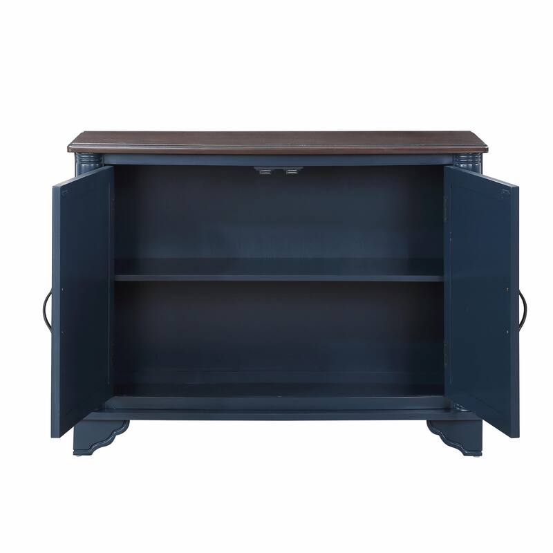 40" Retro Console Table with Adjustable Storage Shelf