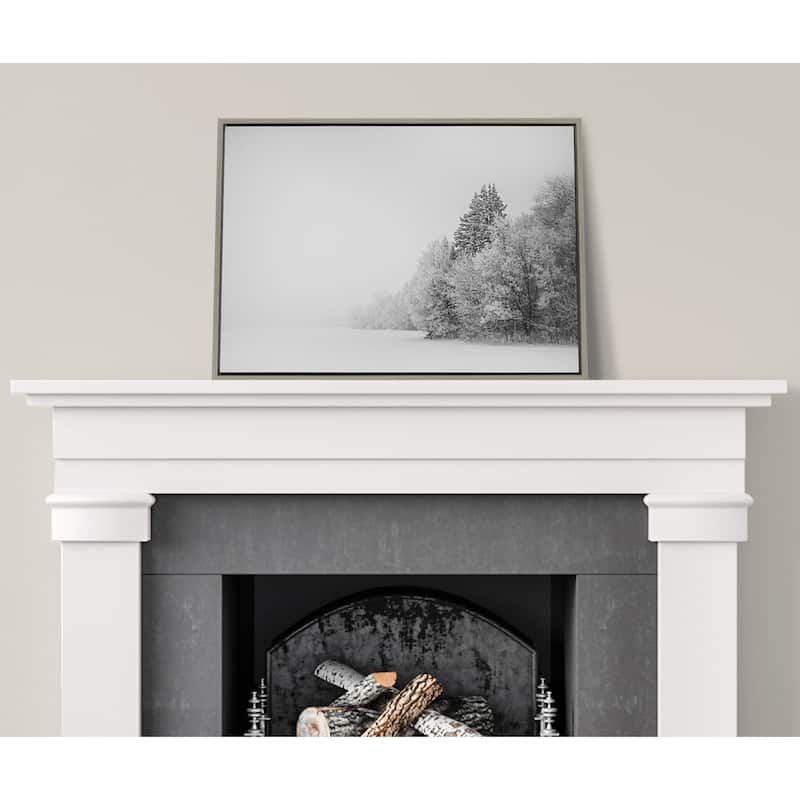 Kate and Laurel Sylvie Snow Day Frame Canvas by Emiko and Mark Franzen