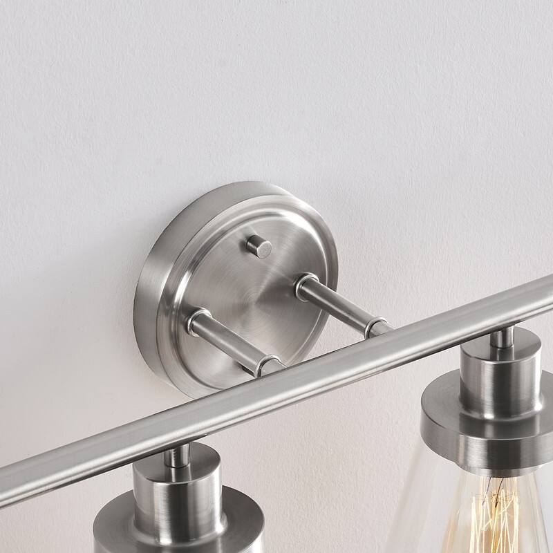 KAWOTI 30.6 inch 4-Light Bathroom Vanity Light with Bell Glass Shade