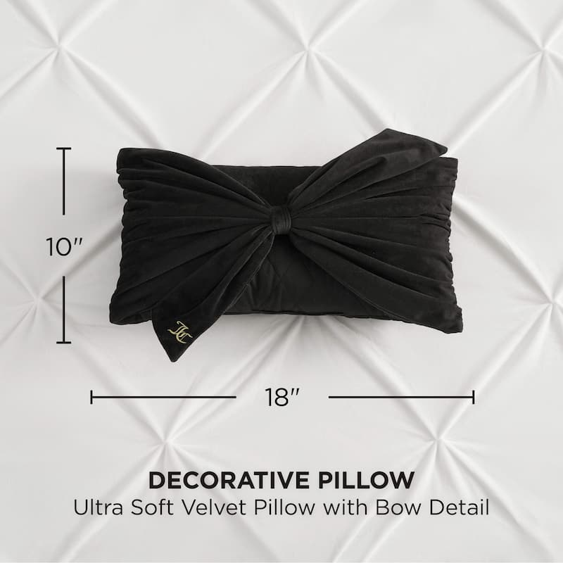 Juicy Couture Velvet Bow Designer Decorative Pillow