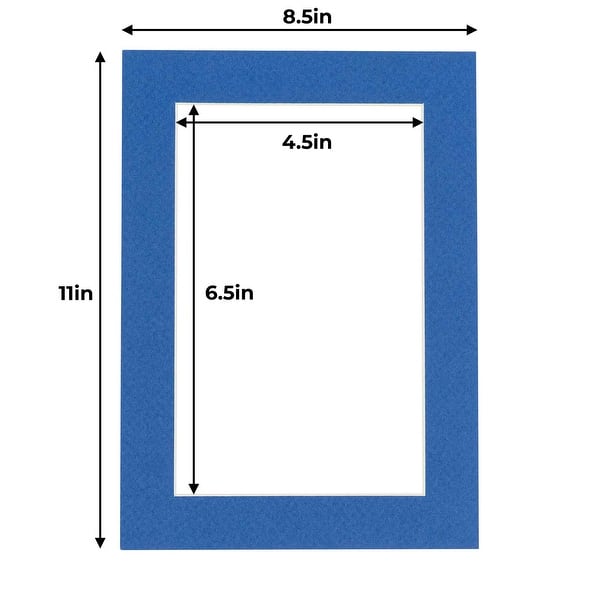 8.5x11 Mat for 5x7 Photo Royal Blue Matboard for Frames Measuring 8.5
