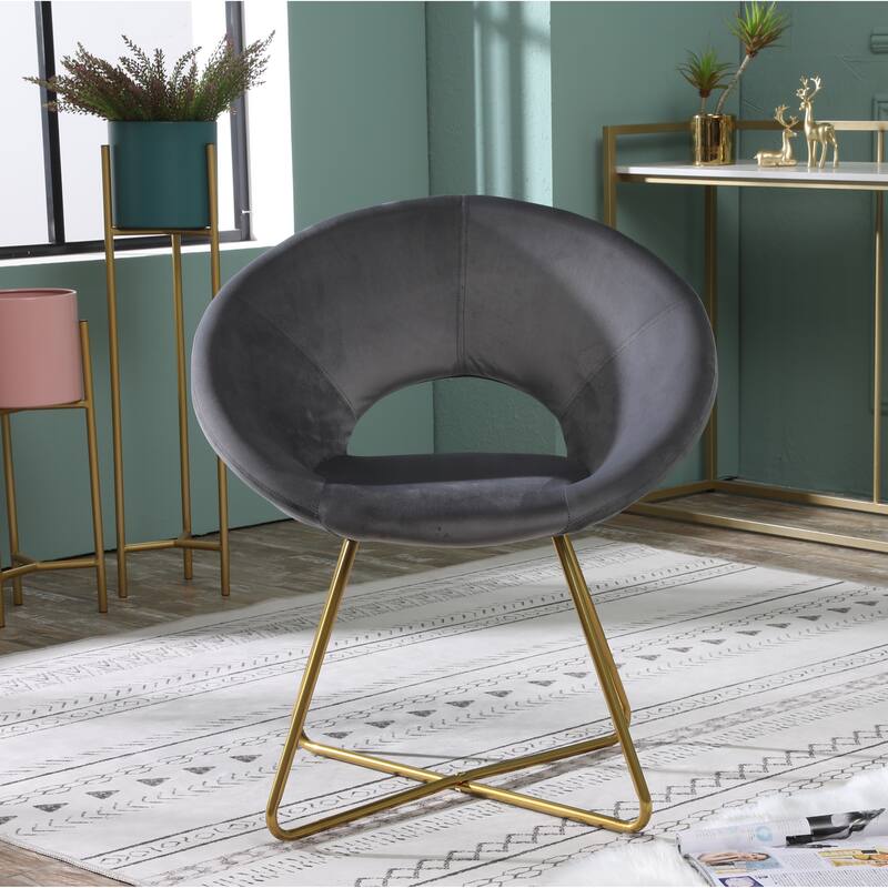 Gray 28" Polyester Accent Chair
