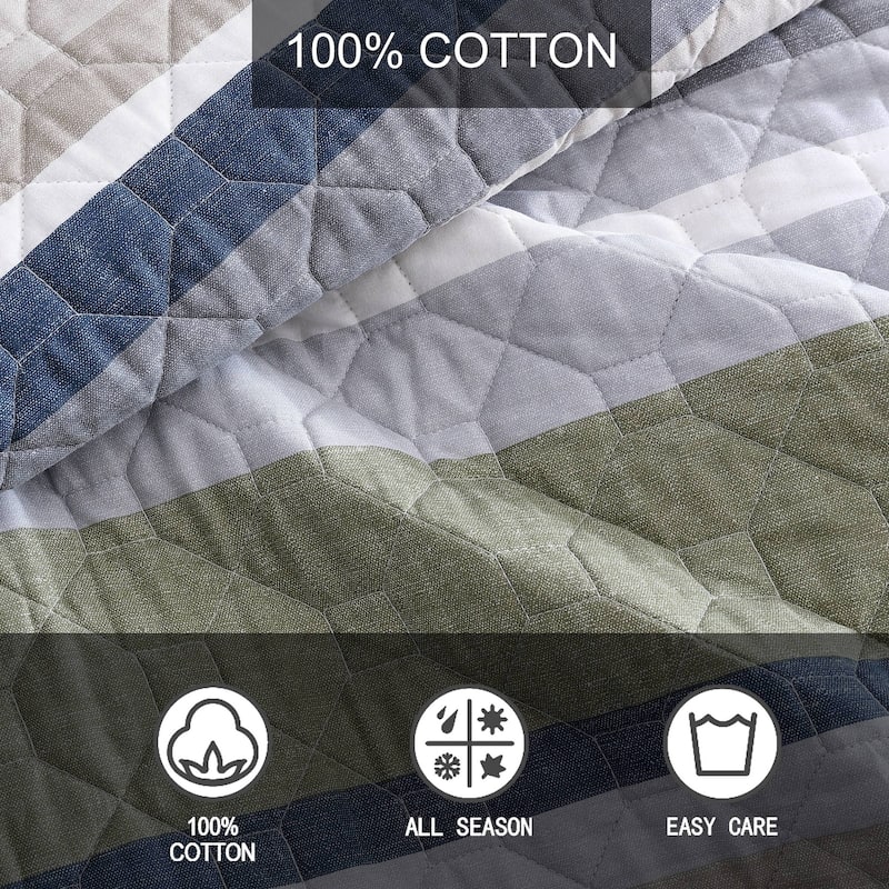 Eddie Bauer Salmon Ladder Beige Cotton Quilt Set