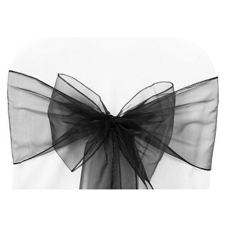 Black Organza Chair Sash (Pack of 10) - Bed Bath & Beyond - 18740424