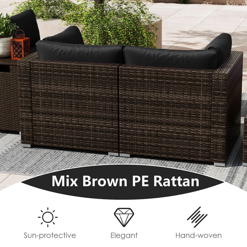 Costway 7 Pieces Outdoor Furniture Set with 32" Fire Pit Table and - See Details