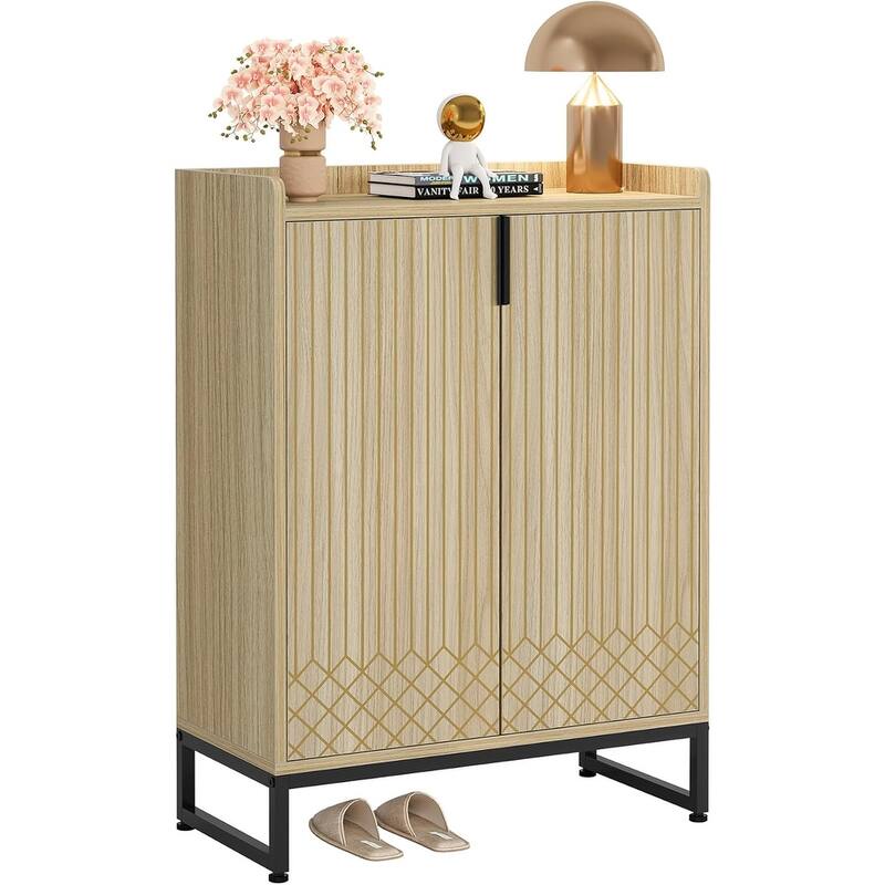 25 Pairs Shoe Cabinet with Doors, 5 Tiers Shoes Rack Organizer Cabinet - 5-Tier