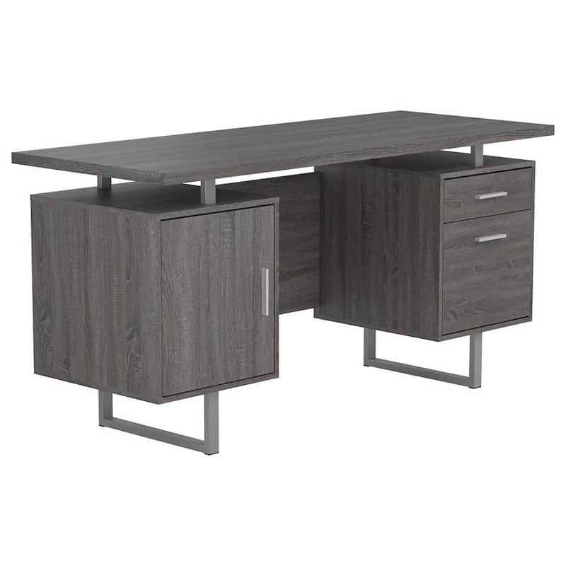 GDFStudio - Marcus Floating Top Modern Office Desk with Storage and Sleek Contemporary Style