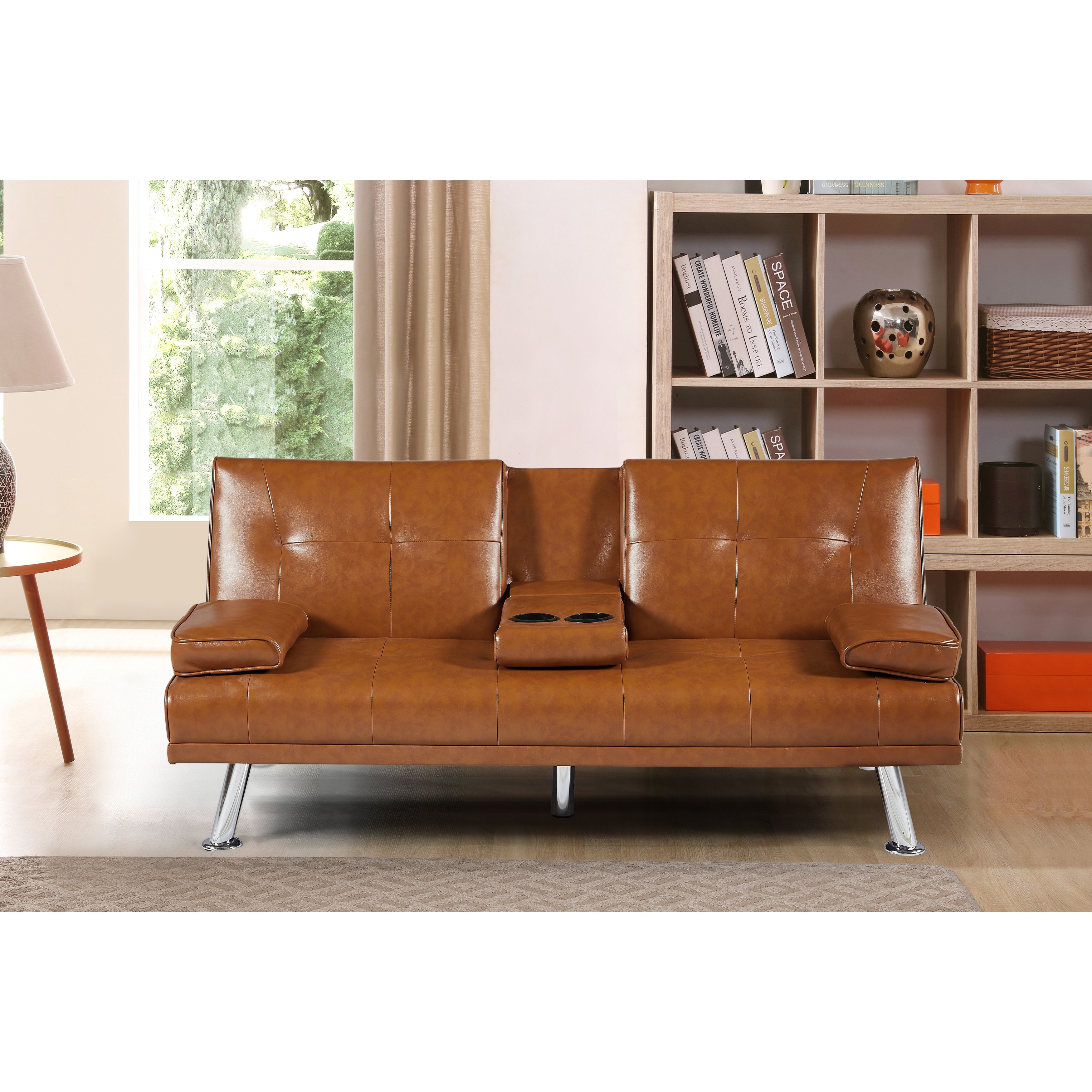 Luxurygoods modern pu hot sale leather futon lounger sleeper
