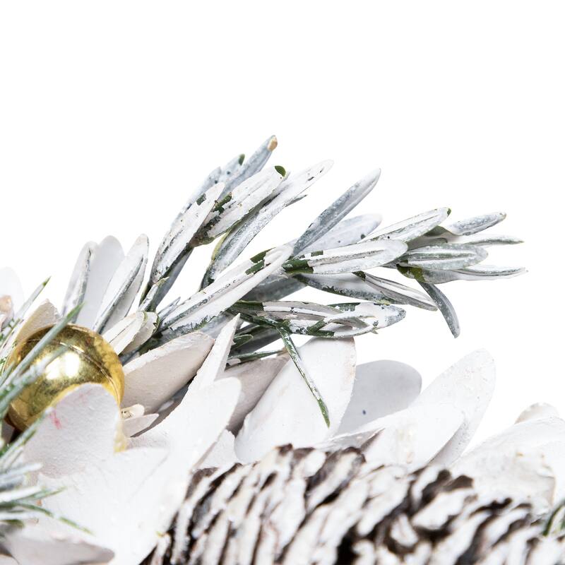 Frosted Pinecone and Pine Sprigs Artificial Christmas Wreath - 14" - Unlit