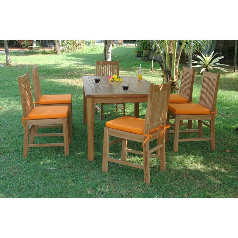 Dining Set 7 Piece Rectangular Table with Chairs - Modern Kitchen Set