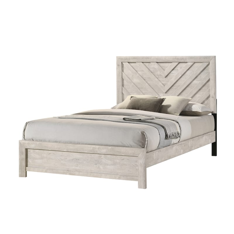 Natassia Beige Panel Bed - Twin
