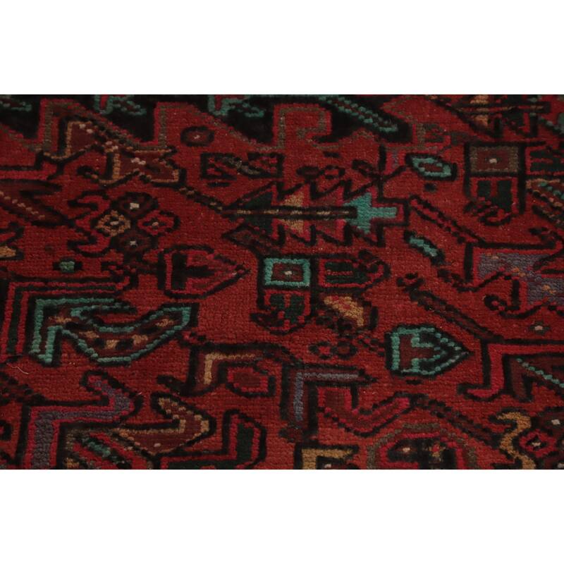 Hand Knotted Oriental 100% Wool Carpet Traditional Medallion Red Heriz Area Rug - 11' 1'' X 7' 11''