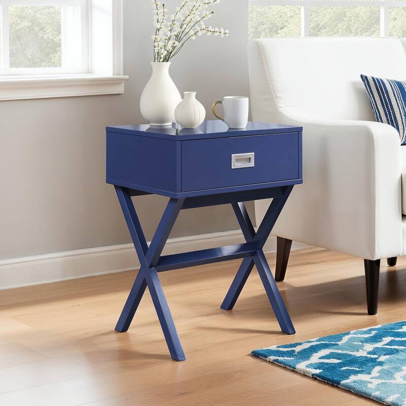 End Table with Spacious Drawer and Wide Surface, Modern Storage Side Table for Lamps, Décor and Everyday Living Room Use - 15.75