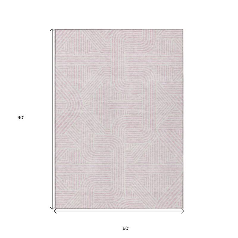 HomeRoots Abstract Transitional Rectangle Outdoor Rug
