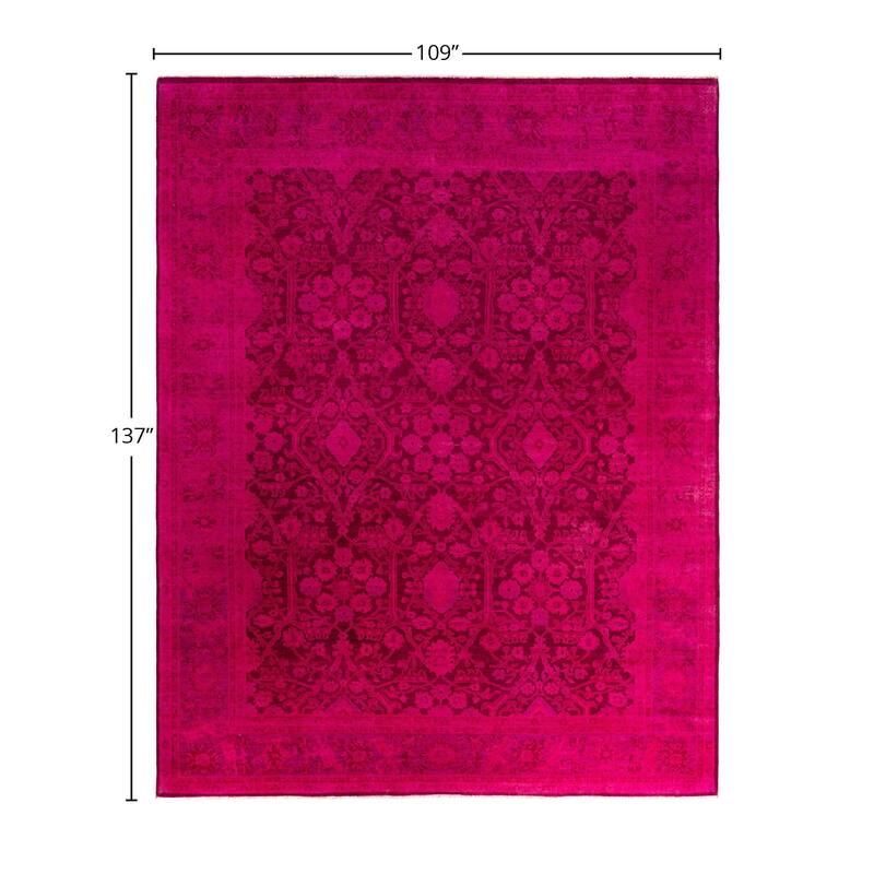 Contemporary Overdyed Wool Hand Knotted Area Rug - 9' 1" x 11' 5"