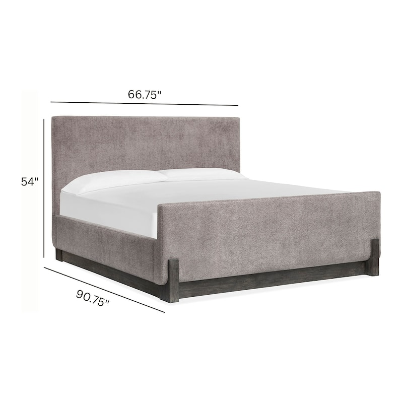 Magnussen Home Kinsley Black Heron Upholstered Panel Bed