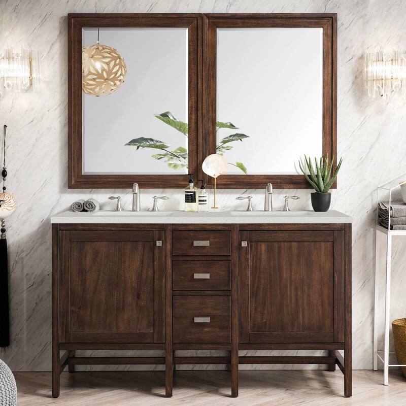 James Martin Vanities E444-V60D-3LDL Addison 60" Double Basin Wood