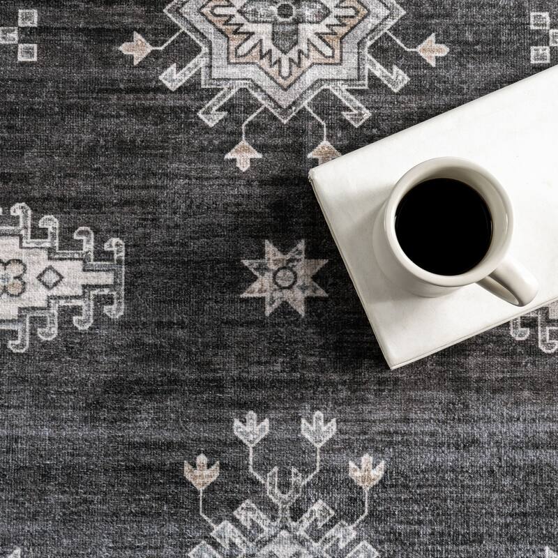 Nuloom Moxie SplashGuard Traditional Bordered Machine Washable Area Rug
